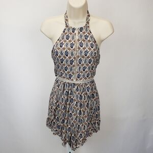 LF Seek the Label Floral Halter Romper size XS